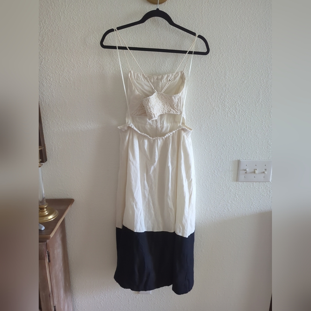 Maeve White and Black Colorblock Midi Dress - Picture 10 of 11